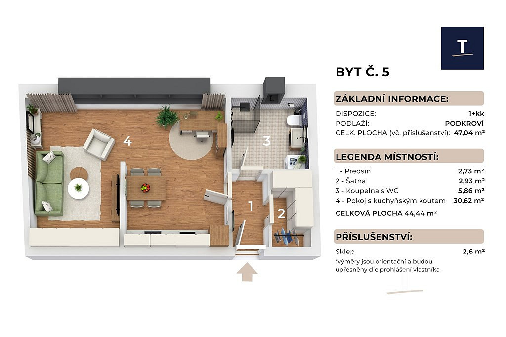 Prodej bytu 1+kk 47 m² — photo 3