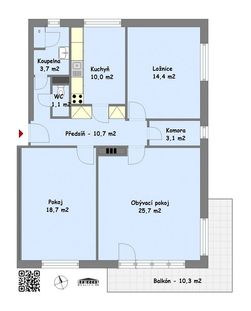 Prodej bytu 3+1 87 m² – fotografie 3