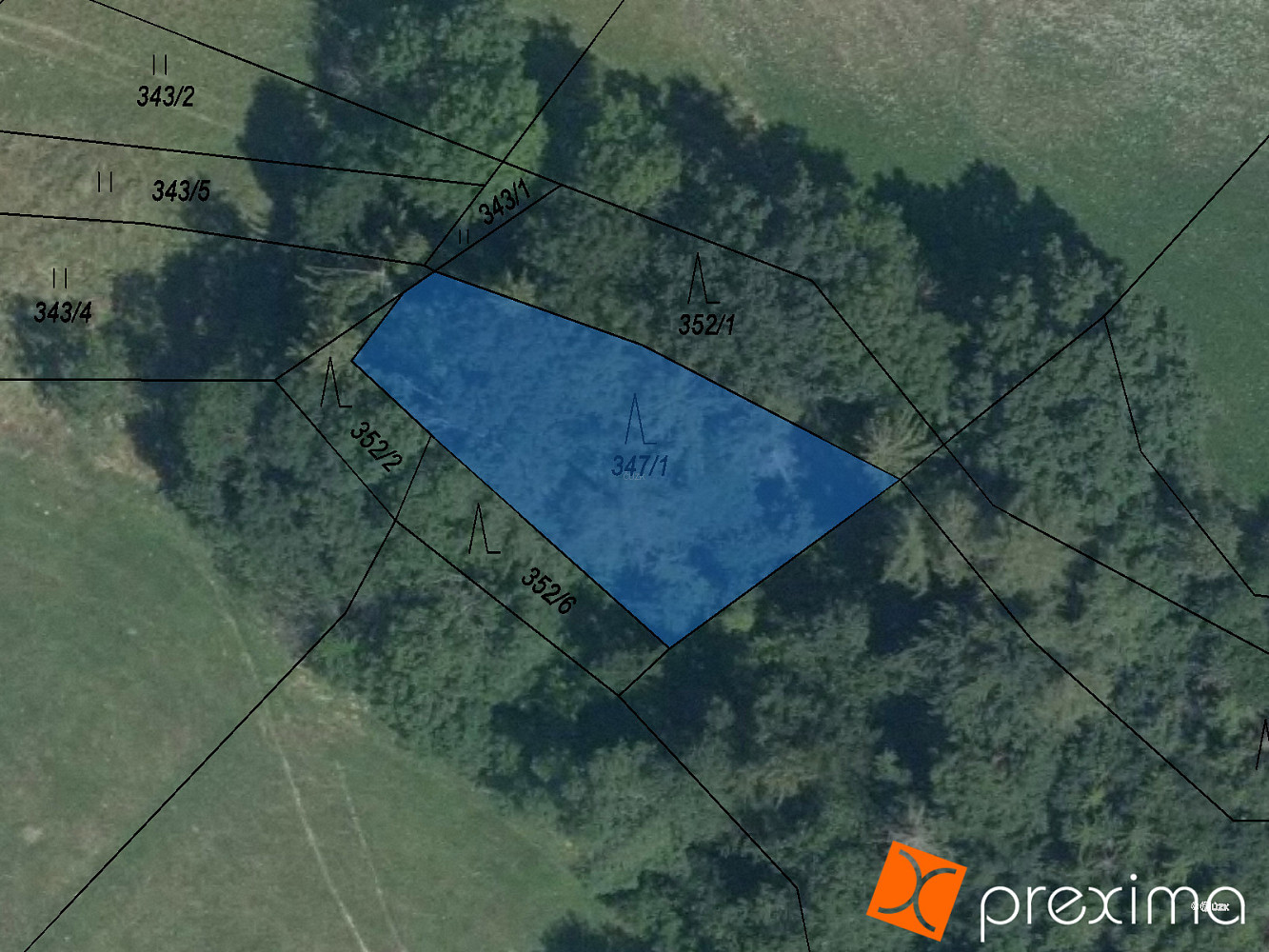 Prodej lesa 637 m²