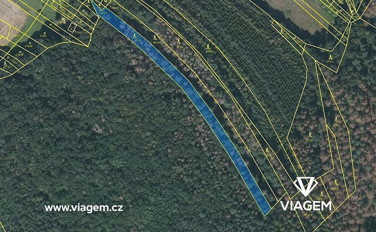 Les 2 263 m², Podíl 67 % o výměře 1 509 m² – pohled 2