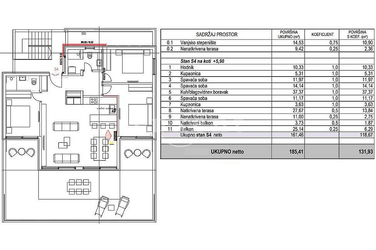 Prodej bytu 4+kk 132 m² - Więcej
