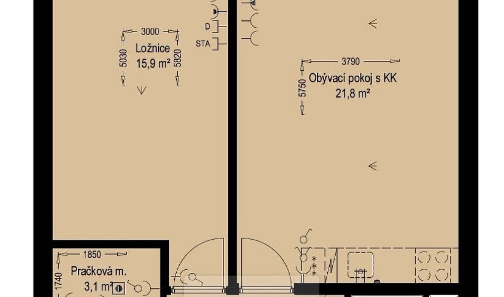 Pronájem bytu 2+kk 53 m², Trutnov – náhled fotky 7