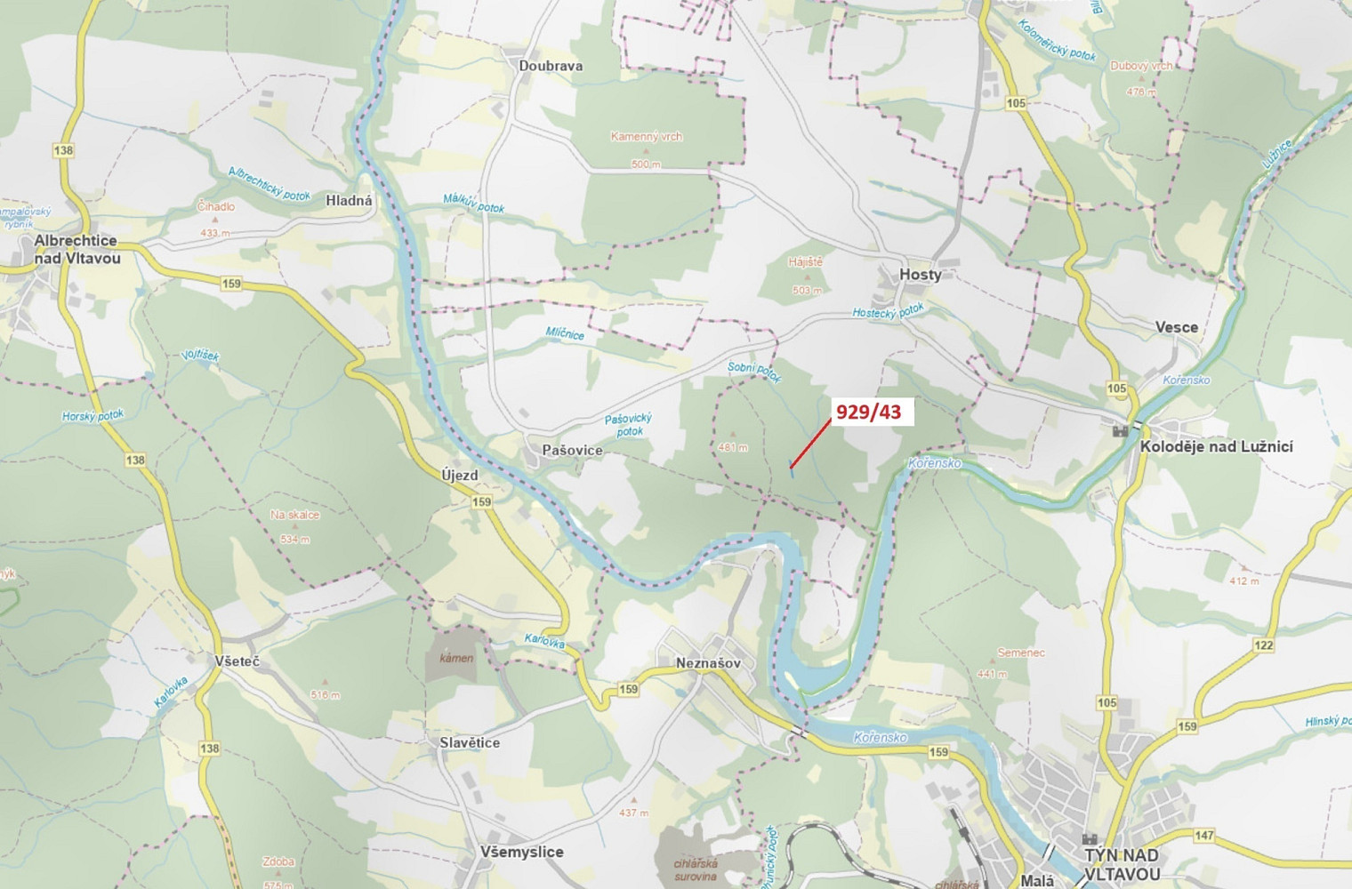 Dražba lesa 1 258 m²