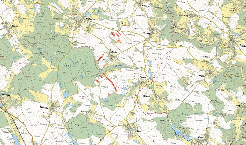 Prodej pole 38 360 m², Milešín – náhled fotky 2