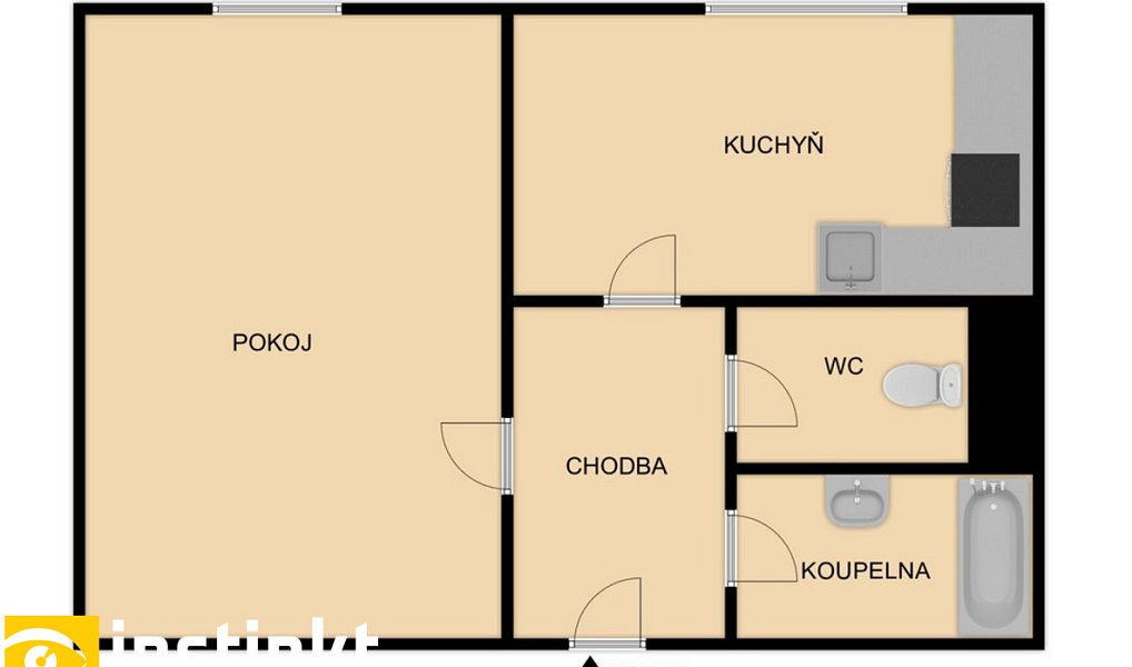 Pronájem bytu 1+1 34 m², Dobřany – náhled fotky 2