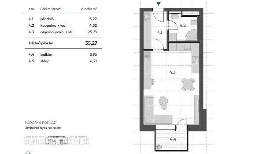 Prodej bytu 1+kk 43 m², Vyškov – náhled fotky 5