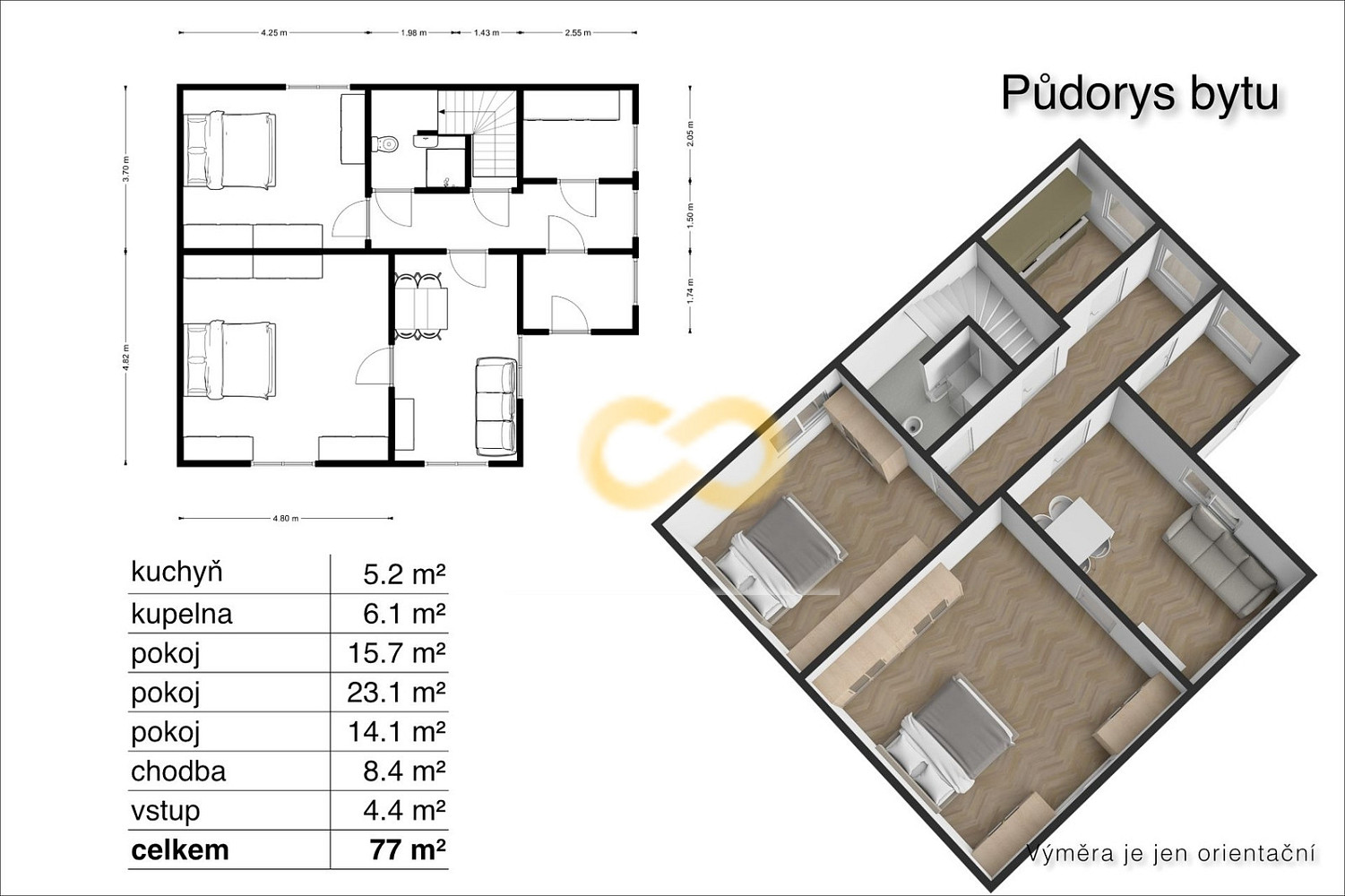 Prodej domu 77 m² s pozemkem 3 176 m² – pohled 4