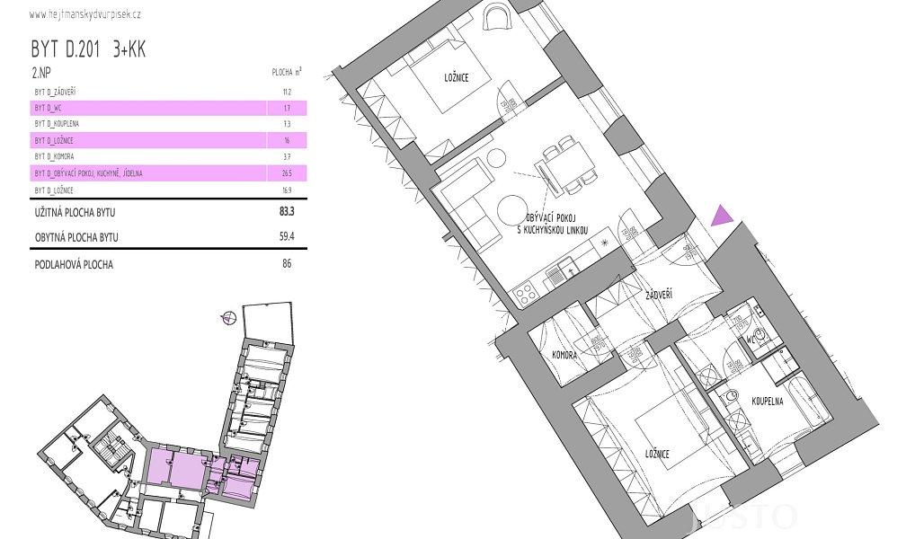 Prodej bytu 3+kk 83 m², Písek – náhled fotky 4