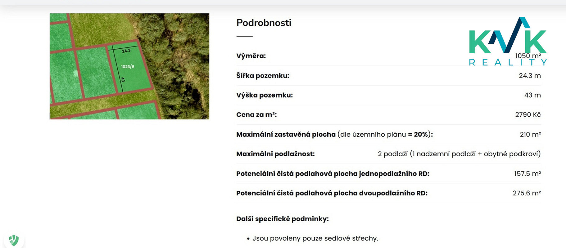 Prodej stavebního pozemku 1 050 m² — photo 3