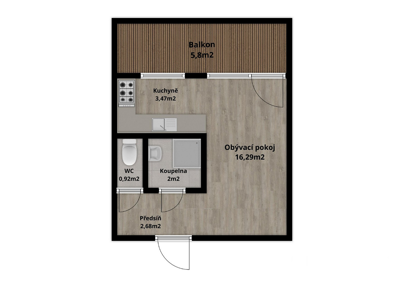 Pronájem bytu 1+kk 25 m² – fotografie 5