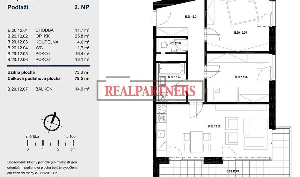 Prodej bytu 3+kk 73 m², Praha – náhled fotky 2
