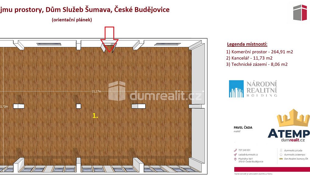 Pronájem obchodních prostor 55 m², České Budějovice – náhled fotky 9