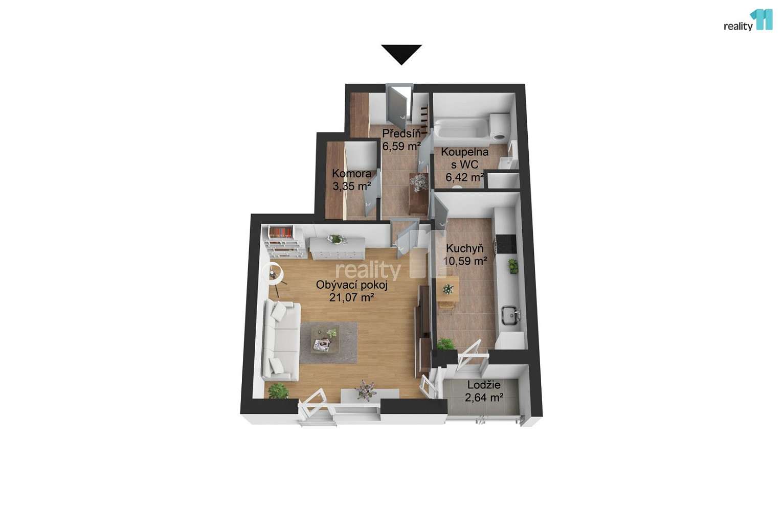 Prodej bytu 1+1 50 m² – fotografie 3