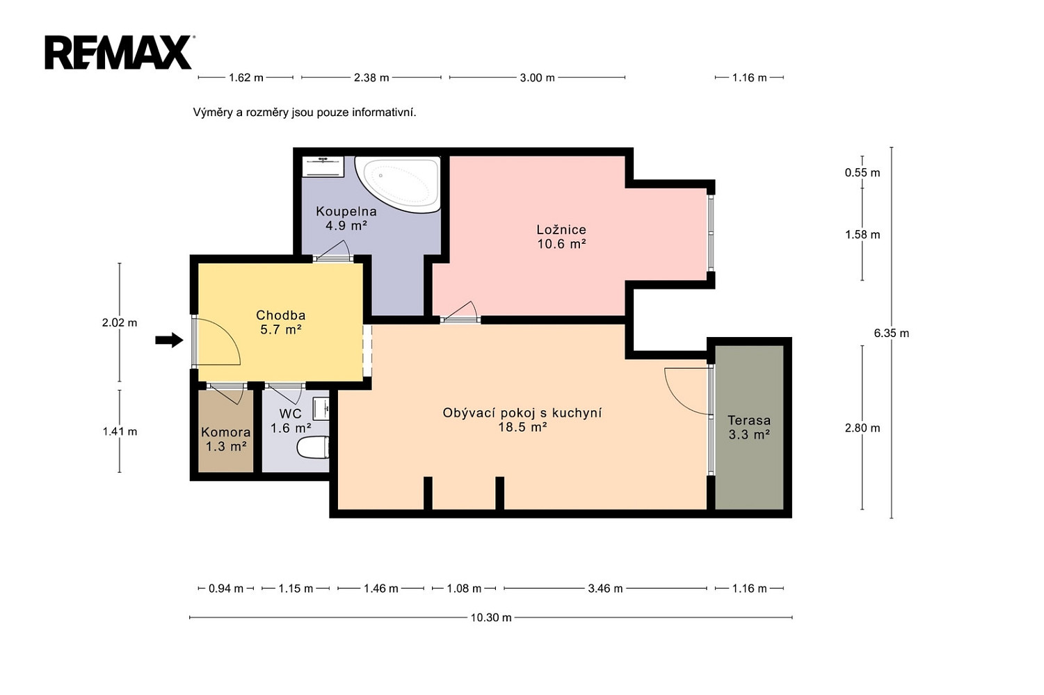 Pronájem bytu 2+kk 48 m² — photo 2
