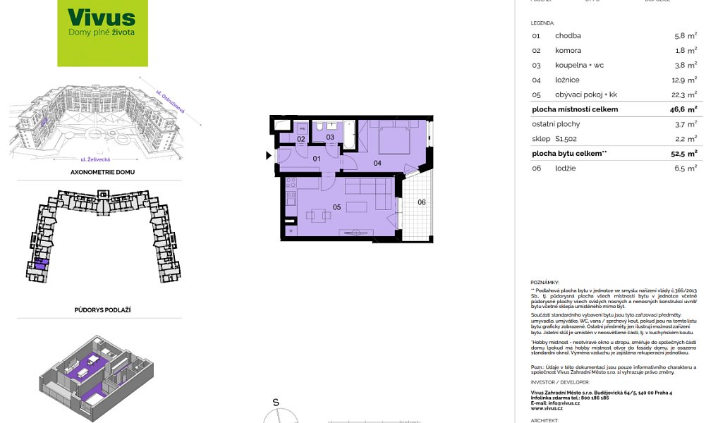 Prodej bytu 2+kk, 53 m², Záběhlice - Praha 10, Praha
