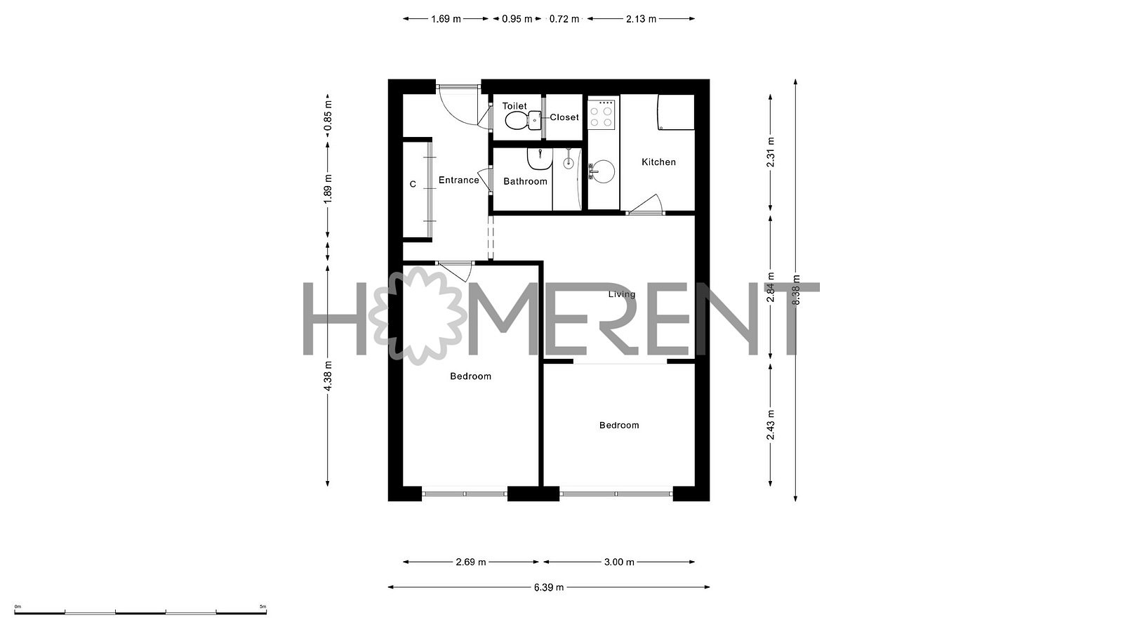 Pronájem bytu 2+kk 43 m² - Więcej