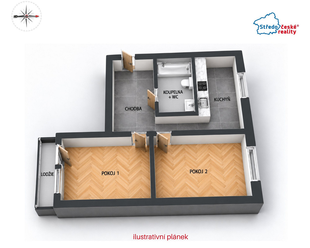 Prodej bytu 2+1 52 m² – fotografie 3