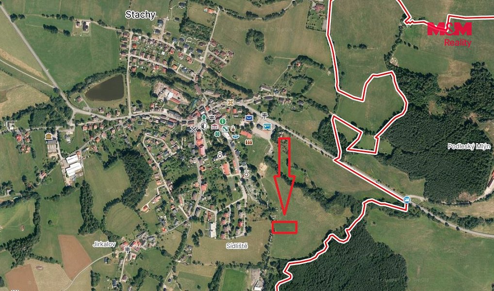 Prodej stavebního pozemku 2 388 m², Stachy – náhled fotky 8