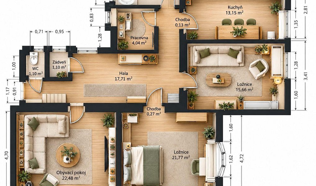 Prodej bytu 3+1 101 m², Teplice – náhled fotky 6