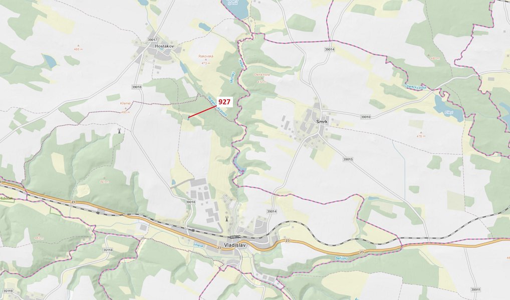 Dražba lesa, 613 m², Třebíč, Vladislav