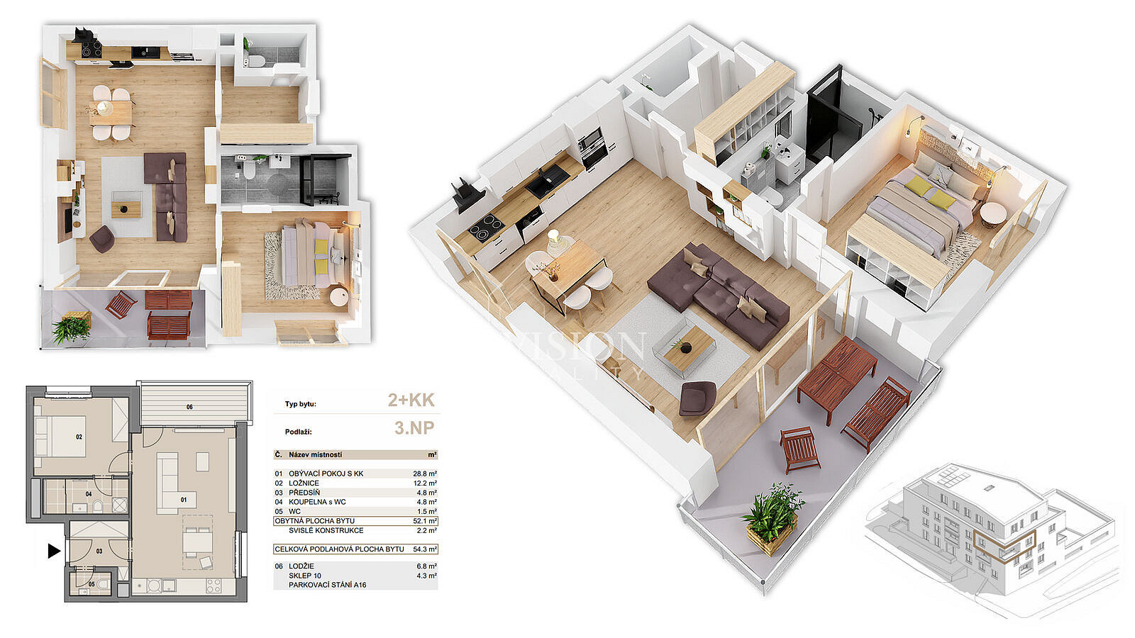 Prodej bytu 2+kk 52 m² — photo 2