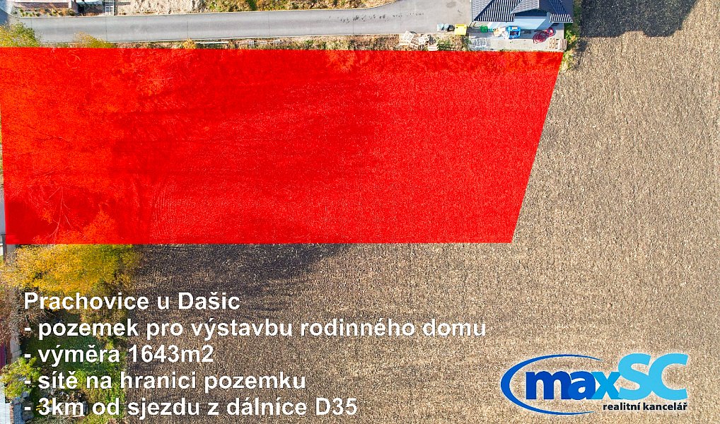 Prodej stavebního pozemku 1 575 m², Dašice – náhled fotky 2