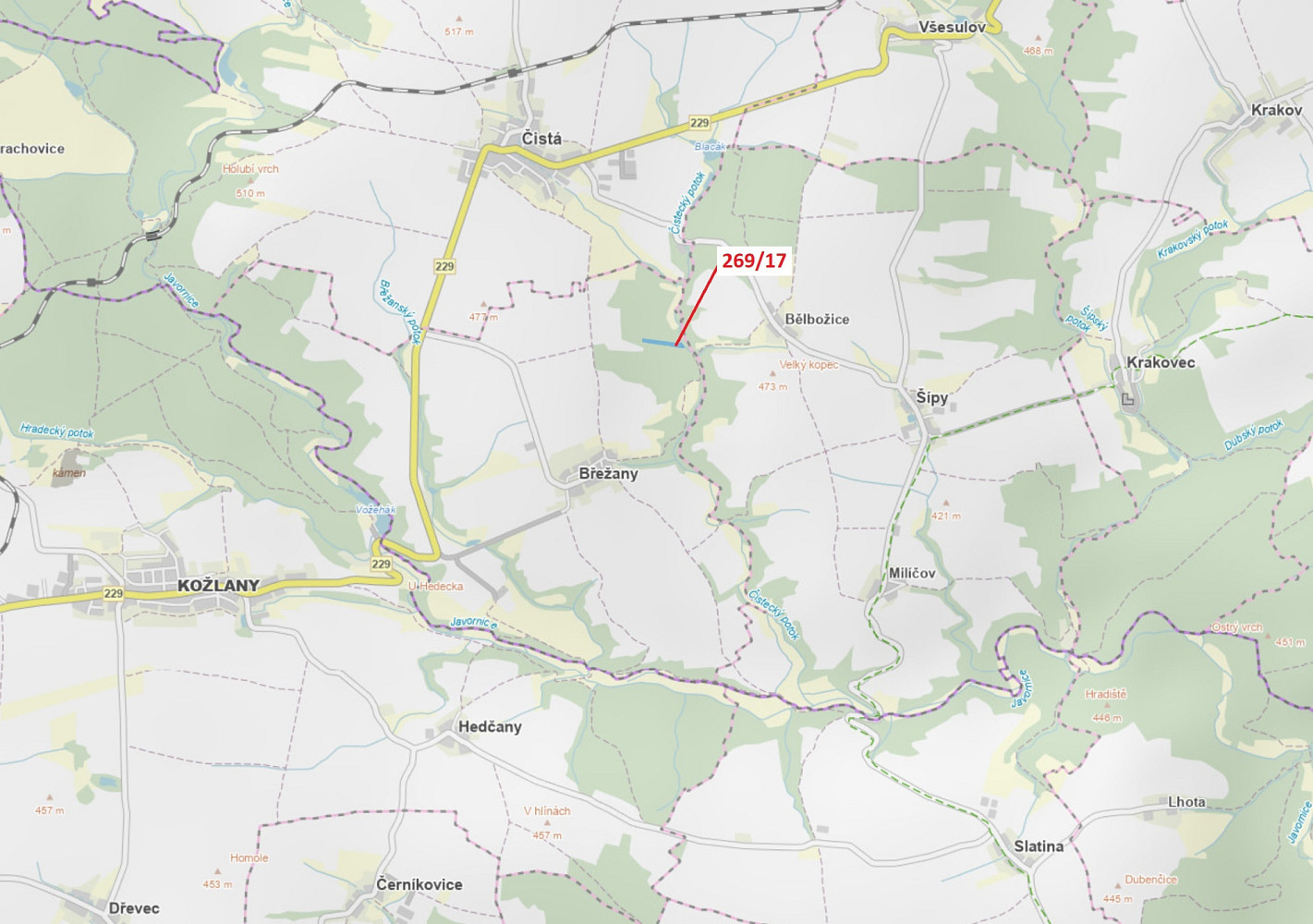 Dražba lesa 7 469 m²