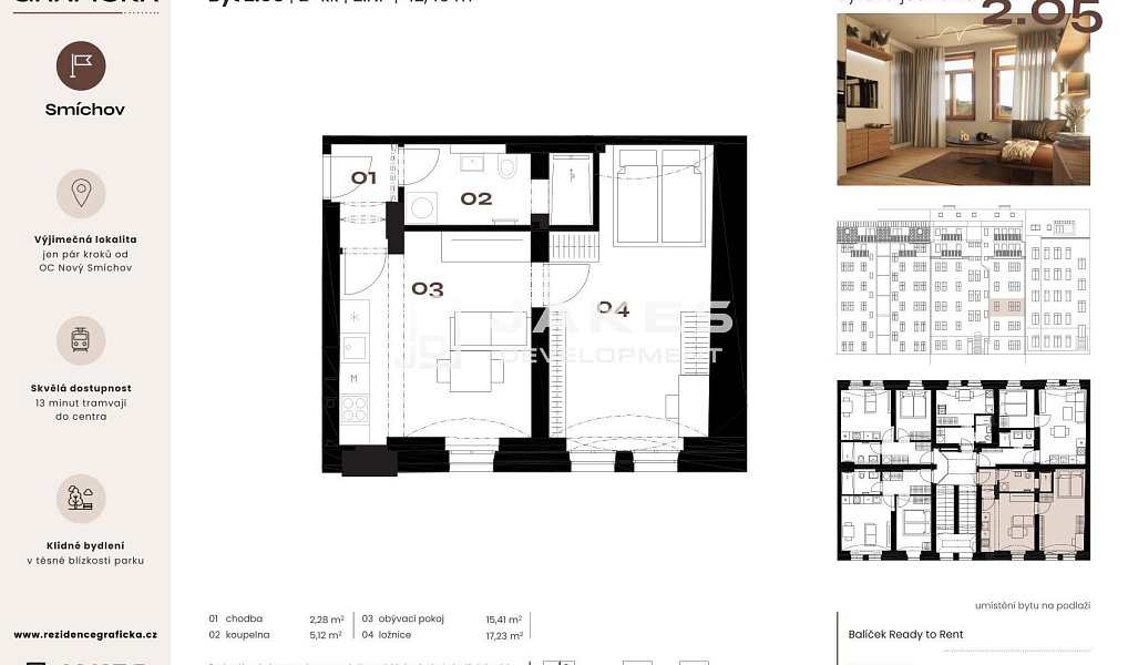 Pronájem bytu 2+kk 42 m², Praha – náhled fotky 2