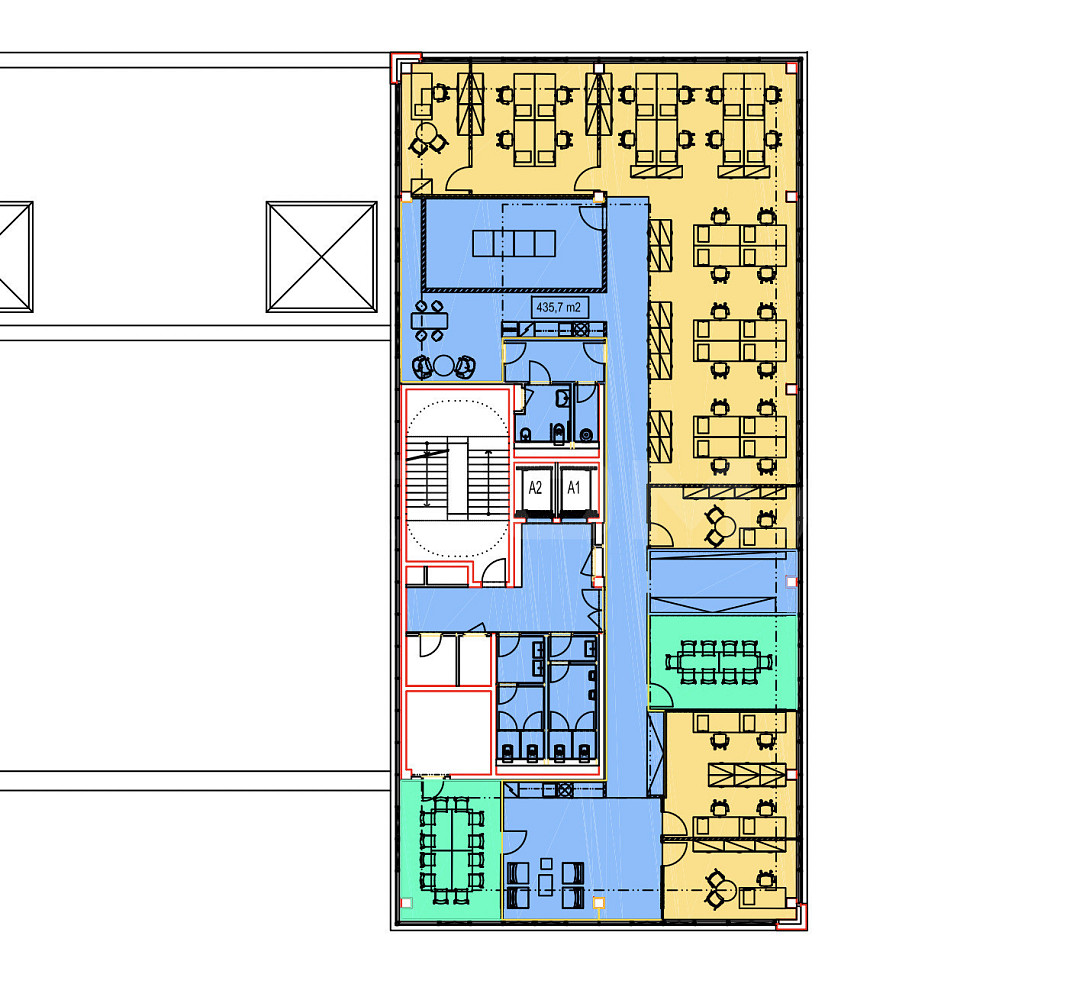 Pronájem kanceláře 436 m² – pohled 3