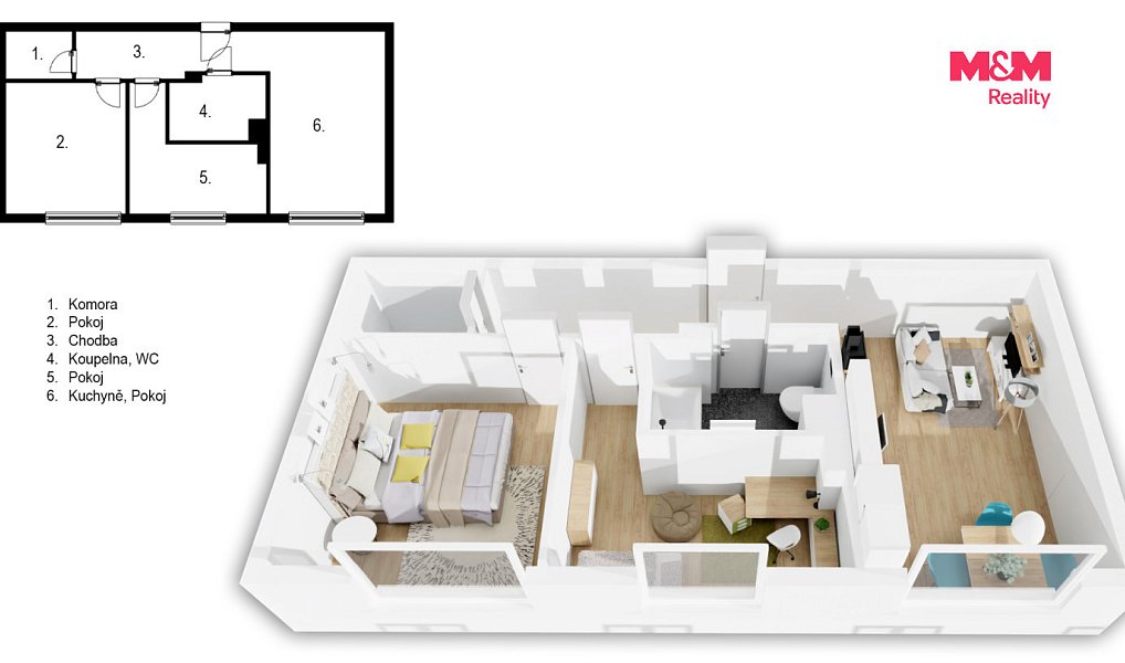 Prodej bytu 3+kk 54 m², Chrudim – náhled fotky 2