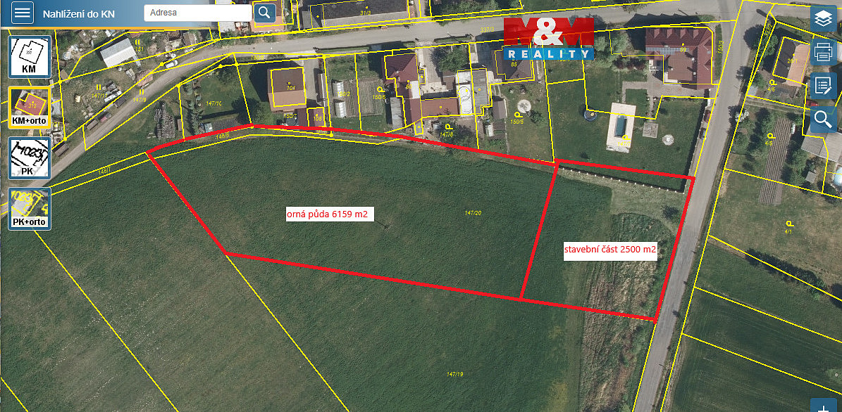 Prodej stavebního pozemku 2 500 m²
