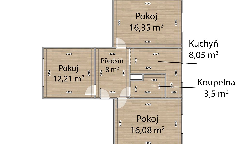 Prodej bytu 3+1 66 m², Bor – náhled fotky 3
