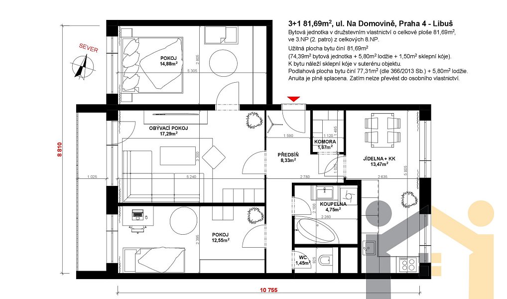 Prodej bytu 3+1 80 m², Praha – náhled fotky 3