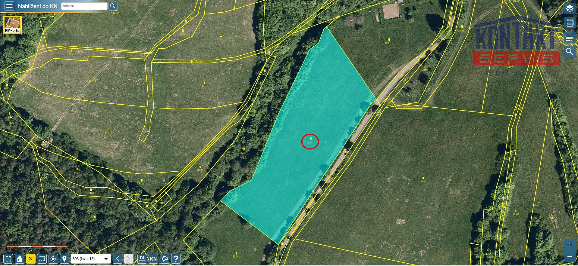 Prodej pole 9 092 m²
