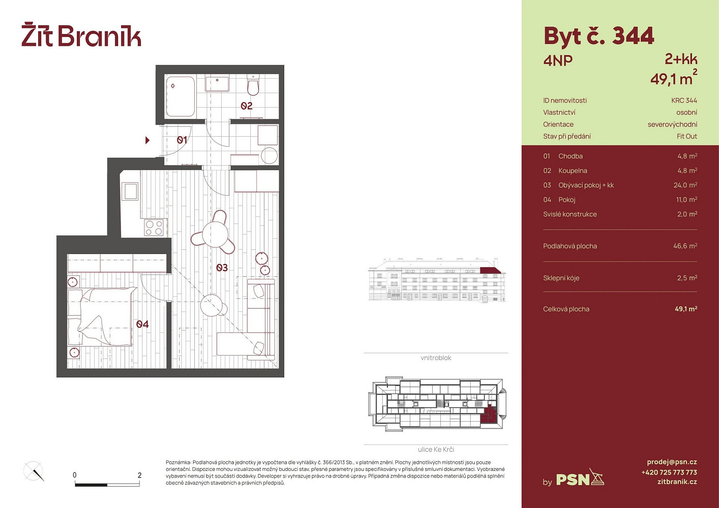 Prodej bytu 2+kk 45 m² – fotografie 2