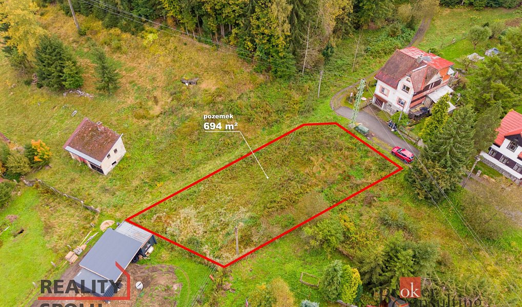 Prodej stavebního pozemku 694 m², Smržovka – náhled fotky 3