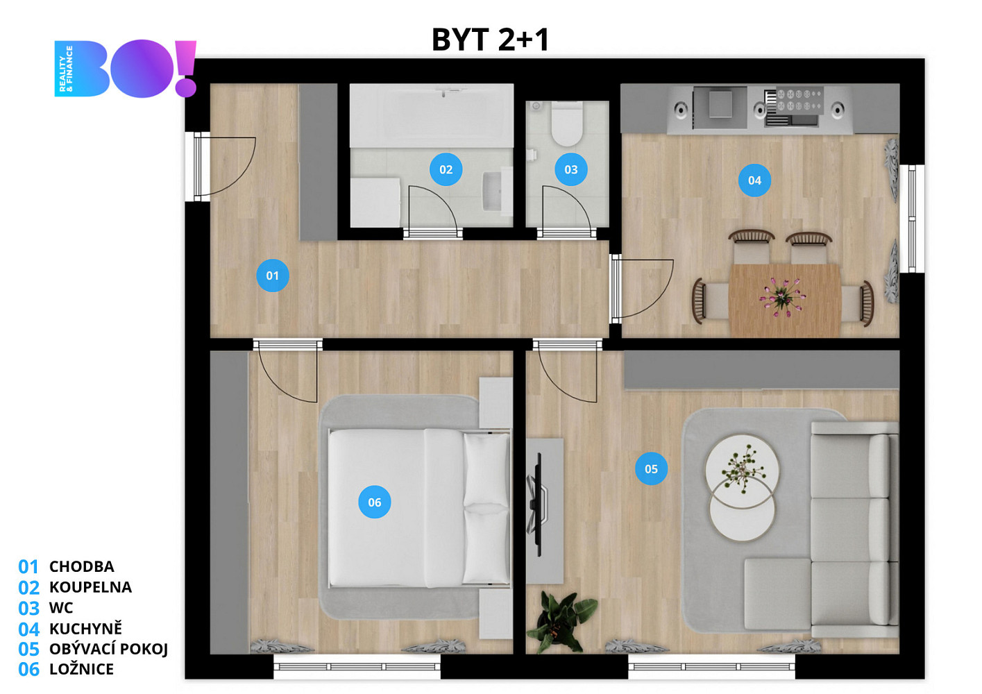 Prodej bytu 2+1 53 m² – fotografie 2