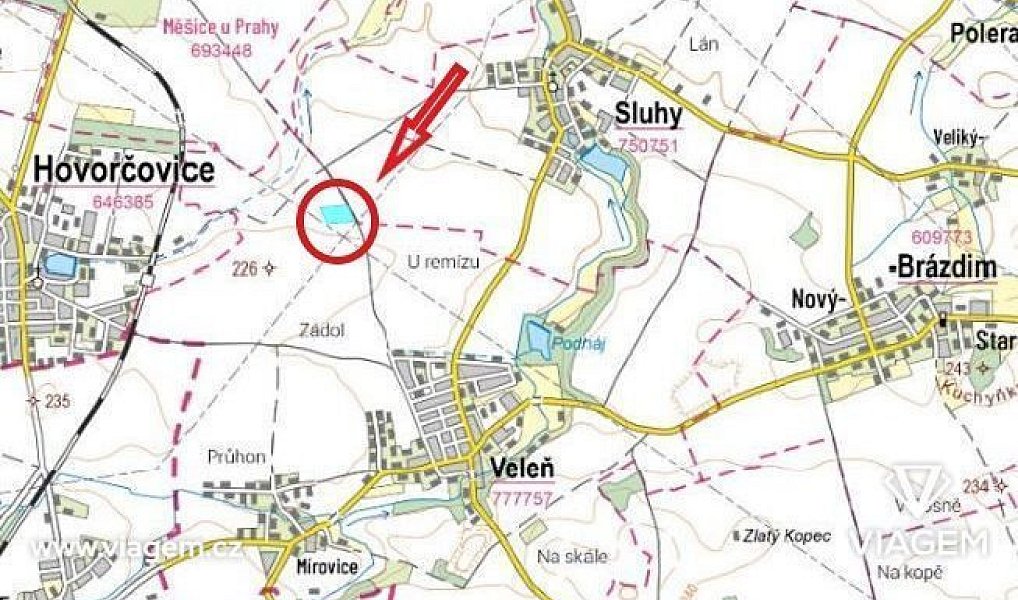 Prodej pole 1 319 m², Veleň – náhled fotky 3