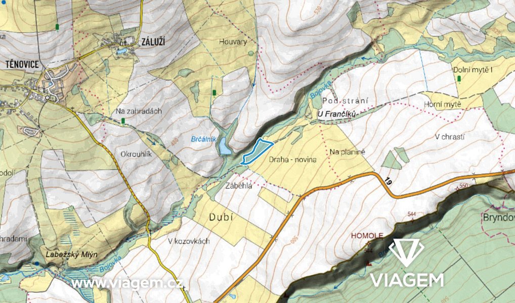 Prodej pole 1 518 m², Spálené Poříčí – fotka 1 z 5