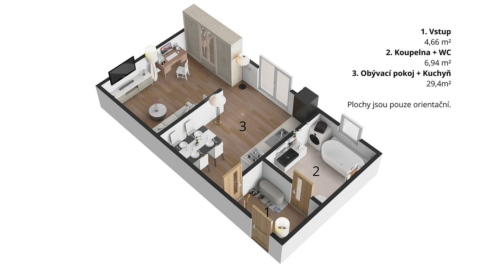 Prodej bytu 1+kk 41 m² – fotografie 3