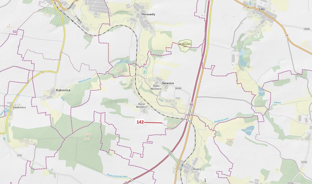 Dražba pozemku, 145 m², Písek, Nerestce