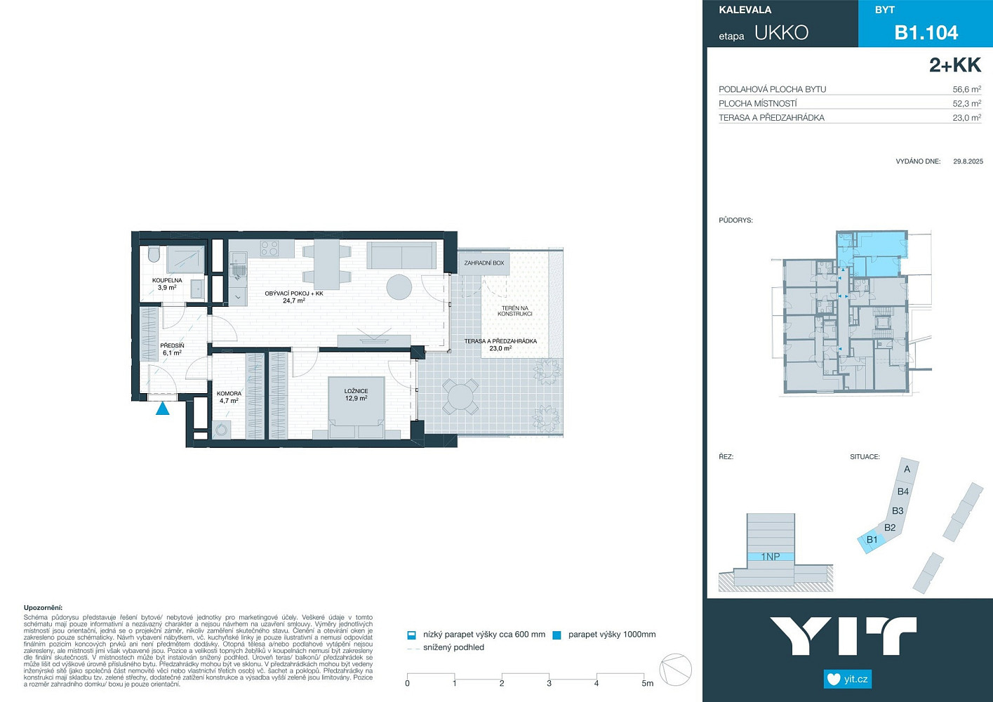 Prodej bytu 2+kk 52 m² – pohled 2