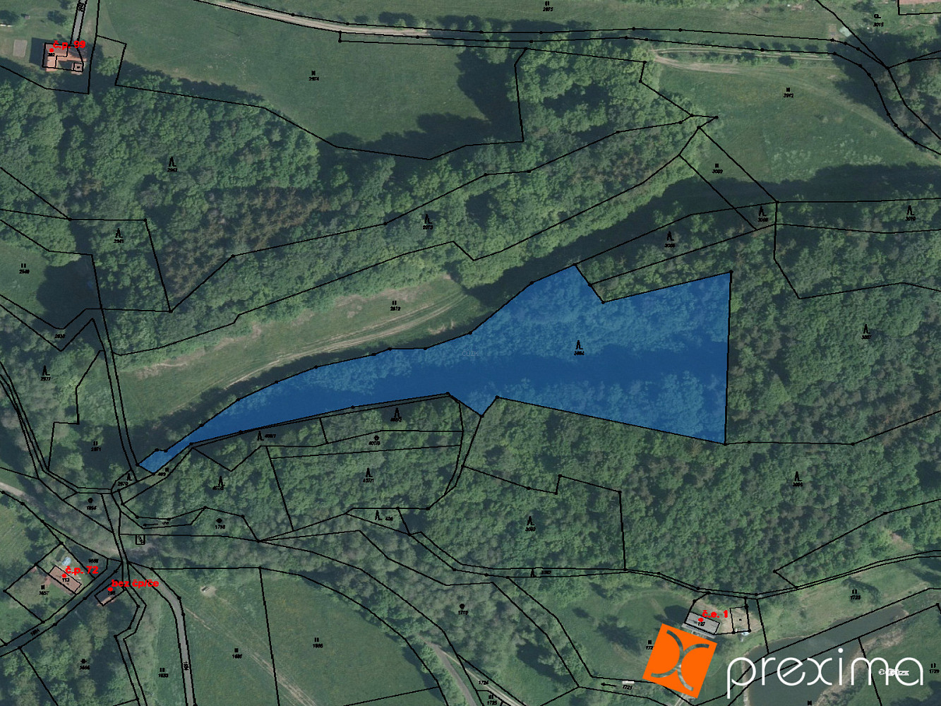 Prodej lesa 2 332 m²