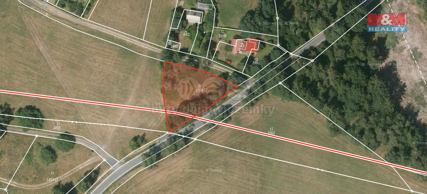 Prodej louky, 1072 m², Krsy – pohled 3