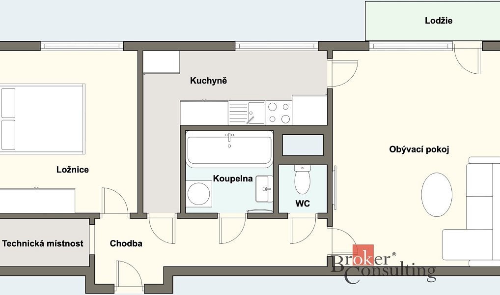Pronájem bytu 2+1 53 m², Plzeň – náhled fotky 5