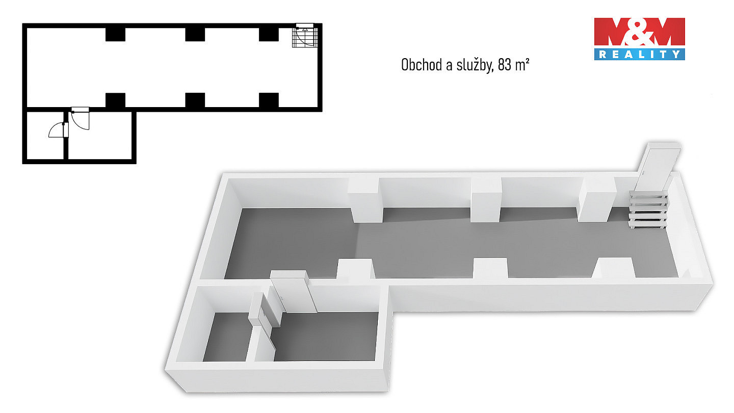 Prodej obchodních prostor 83 m² – pohled 4