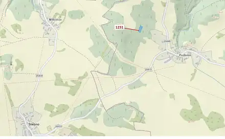 Dražba lesa 1 462 m², Stebno