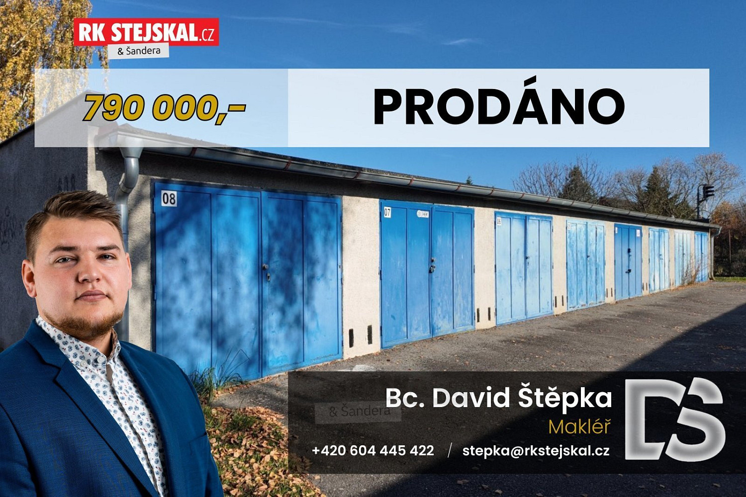 Prostorná garáž (18 m2) s elektřinou v ulici Ovocná, Rožnov České Budějovice