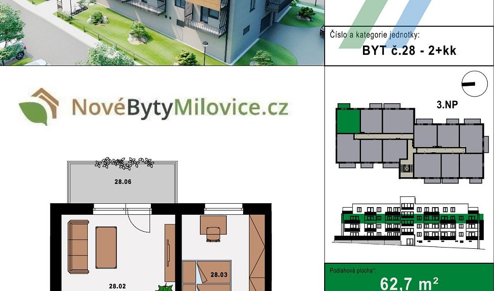Prodej bytu 2+kk 64 m², Milovice – náhled fotky 2