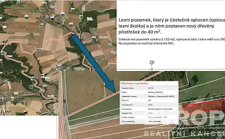 Prodej lesa 2 152 m², Břežany, okres Rakovník